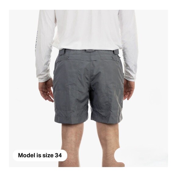 AFTCO Nylon Shorts 40” Grey Outdoor Fishing Camping Cargo Outdoor Hiking Stretch - Picture 2 of 16